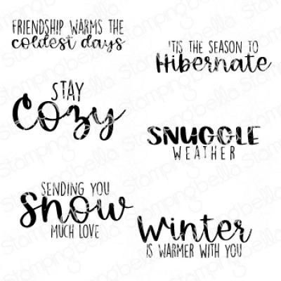 Stamping Bella Cling Stamps - Snuggle Weather Sentiment Set